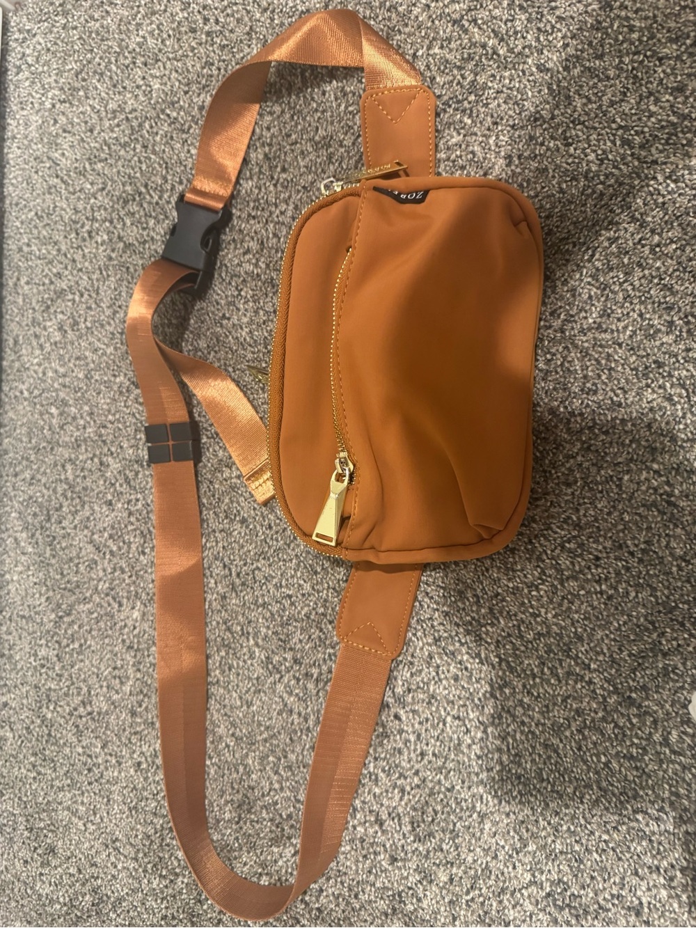 Womens Compact Crossbody Sling Bag in Rust